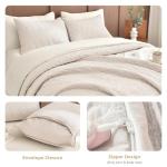 Sanracie Quilted Pillow Shams Standard Size 20"x26", Cotton Wheat Colored Solid Simple Leaves Quilting Standard Pillow Covers Set of 2 Soft Comfortable Pillow Shams Cases