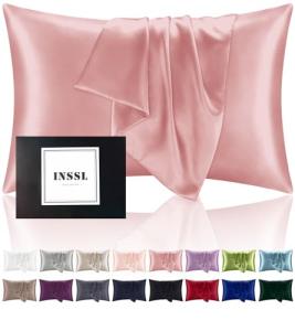 INSSL Silk Pillowcase for Women, Mulberry Silk Pillowcase for Hair and Skin and Stay Comfortable and Breathable During Sleep (Standard, Coral)