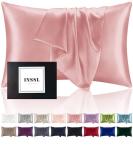 INSSL Silk Pillowcase for Women, Mulberry Silk Pillowcase for Hair and Skin and Stay Comfortable and Breathable During Sleep (Standard, Coral)