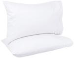 Amazon Basics 400 Thread Count Cotton Pillow Case, Standard, 30" L x 20" W, White - Set of 2, Pillows Not Included