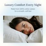 California Design Den Standard Queen Size Pillowcase Set - 400 Thread Count, 100% Cotton Sateen, Set of 2 Pillow Covers, Breathable, Cooling, Soft for Quality Sleep - Bright White