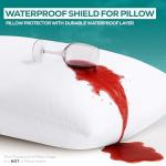 Utopia Bedding Waterproof Pillow Protectors Zippered King Size (2 Pack, White), Zippered Pillowcases, Bed Bug Proof Pillow Encasement Covers 20 x 38 Inches
