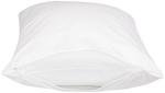 Amazon Basics Standard Pillowcase with Zipper, 100% Cotton Hypoallergenic, Pillow Protector, White (27 x 21 Inches), Pillows Not Included