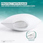 Utopia Bedding Waterproof Pillow Protectors Zippered King Size (2 Pack, White), Zippered Pillowcases, Bed Bug Proof Pillow Encasement Covers 20 x 38 Inches