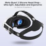 HASALASO Silicone Active Head Strap Compatiable for Meta Quest 3 Pillow Oculus Accessories Comfortable Durable Enhanced Experience for VR Fitness PC Virtual Reality