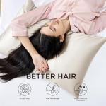 Bedsure Satin Pillowcase for Hair - Beige Satin Pillow Cases Standard Size with Zipper 2 Pack, Similar to Silk Pillow Cases for Skin, Silky & Soft, Gifts for Women Men, 20x26 Inches