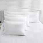 Amazon Basics Standard Pillowcase with Zipper, 100% Cotton Hypoallergenic, Pillow Protector, White (27 x 21 Inches), Pillows Not Included