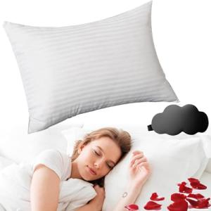 Kuyami Pillow The Kuyami Pillows Bed Pillows Queen Ssize Pillows Home & Hotel Bed Pillows,Shape Retention for Side,Back or Stomach Sleepers Breathable,Soft,Fluffy,Cool (1PCS,King (19x34))