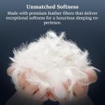 COZSINOOR Goose Feather Pillows Queen Size - Pack of 2, Hotel Down Bed Pillow for Sleeping, Soft 600 TC Cotton Cover, Fluffy Support Surround Fill Down Alternative for Back, Stomach, Side Sleepers