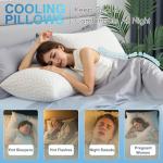 QUTOOL Cooling Pillows for Sleeping 2 Pack, Shredded Memory Foam Bed Pillows Queen Size Set of 2, Cool Gel Pillow for Hot Sleepers Adjustable Firm Pillow for Side, Back and Stomach Sleepers Supportive