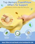 Tujami Cervical Neck Pillow for Neck Shoulder Pain Relief, Soft Contour Side Sleeper Pillow of 2 Heights, Odorless Cooling Memory Foam Orthopedic Bed Pillow for Back Stomach Sleeper
