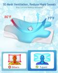 Tujami Cervical Neck Pillow for Neck Shoulder Pain Relief, Soft Contour Side Sleeper Pillow of 2 Heights, Odorless Cooling Memory Foam Orthopedic Bed Pillow for Back Stomach Sleeper