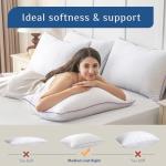 JOLLYVOGUE Pillows Queen Size Set of 2, Medium Supportive Bed Pillows with Super Soft Down Alternative Fill, Luxury Fluffy Hotel Quality for Side, Back, and Stomach Sleepers