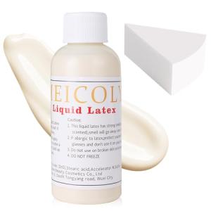 MEICOLY Light Flesh Liquid Latex with Sponge for Yarn Wood Makeup,Halloween Costume SFX Special Effects Makeup for Scar Burn Monster Zombie Cut Wound Skin Wrinkle,Latex Glue for Face and Body