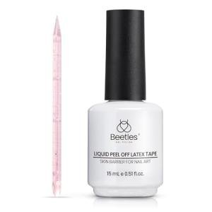 beetles Gel Polish Liquid Latex for Nails: 15ML Simple Peel off Cuticle Guard for Nail Polish Nail Art Liquid Latex Barrier Protector Manicure Cuticle Protectors with Stick Gifts for Women