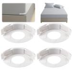 Antetek Lock Sheet Holders – Fitted Sheet Clips & Corner Locks to Keep Sheets in Place, Bed Accessories for King/Queen Beds – Sheet Organizer & Duvet Clips (White)