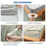 Antetek Lock Sheet Holders – Fitted Sheet Clips & Corner Locks to Keep Sheets in Place, Bed Accessories for King/Queen Beds – Sheet Organizer & Duvet Clips (White)