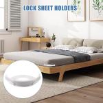 Antetek Lock Sheet Holders – Fitted Sheet Clips & Corner Locks to Keep Sheets in Place, Bed Accessories for King/Queen Beds – Sheet Organizer & Duvet Clips (White)