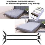 Bed Sheet Holder Straps - Sheet Straps Adjustable Bed Sheet Clips Fasteners Keep Sheets Stays in Place,2Pcs/Set Black