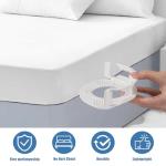 Antetek Lock Sheet Holders – Fitted Sheet Clips & Corner Locks to Keep Sheets in Place, Bed Accessories for King/Queen Beds – Sheet Organizer & Duvet Clips (White)