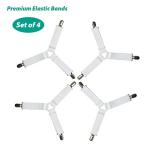 RayTour Bed Sheet Holder Straps Fitted Sheet Keepers Bedsheet Holders Fasteners - Elastic Adjustable Bedsheet Holders for a Wrinkle Bed Sheet