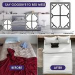 Luyena Bed Sheet Straps,6 PCS Secure and Fitted Sheet Straps for Full Size Bed,Adjustable Sheet Clips Elastic Fasteners Holders for Corners,Enhance Your Sleeping Experience(Black)