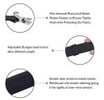 QoeCycth Adjustable Bed Sheet Straps Clips, Elastic Mattress Sheet Fasteners Holder and Suspenders, Grippers to Hold Sheet, Mattress, Sofa, Couch, Table Cloth, Ironing Board Cover, 8Pcs, Black