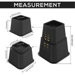 Utopia Bedding - Adjustable Bed Risers 3, 5, 8 Inch – Heavy Duty Furniture Riser Set of 4 for Beds, Couch & Desk – Under Bed Storage & Dorm Room Essential – Supports Up to 1,300 lbs – Black