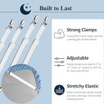 Bed Sheet Straps, Sopito Adjustable Elastic Fitted Sheet Corner Holders Straps to Stay in Place, Non-Slip Fasteners Clips Compatible for Crib to King Size Bed, White 4Pcs