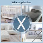 Bed Sheet Straps, Sopito Adjustable Elastic Fitted Sheet Corner Holders Straps to Stay in Place, Non-Slip Fasteners Clips Compatible for Crib to King Size Bed, White 4Pcs