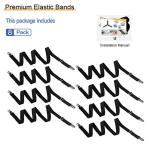 QoeCycth Adjustable Bed Sheet Straps Clips, Elastic Mattress Sheet Fasteners Holder and Suspenders, Grippers to Hold Sheet, Mattress, Sofa, Couch, Table Cloth, Ironing Board Cover, 8Pcs, Black