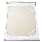 Bed Sheet Straps, Sopito Adjustable Elastic Fitted Sheet Corner Holders Straps to Stay in Place, Non-Slip Fasteners Clips Compatible for Crib to King Size Bed, White 4Pcs