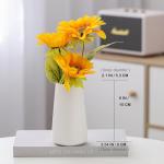 Bright White Vase - 6“ White Ceramic Flower vase, Boho Vases for Pampas Grass, Minimalist Modern vases for Home Decor, Table Shelf Living Room Farmhouse Decor