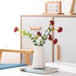 Bright White Vase - 6“ White Ceramic Flower vase, Boho Vases for Pampas Grass, Minimalist Modern vases for Home Decor, Table Shelf Living Room Farmhouse Decor