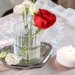 ComSaf Glass Cylinder Vases Pack of 12, Clear Ribbed Bud Vases for Centerpieces Weeding Decoration, 6 inch Tall Clear Flower Vases in Bulk, Hurricane Candle Holder for Party Home Decor