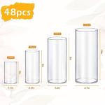 4 Pack Glass Cylinder Vases 4,6,8,10 Inch Tall Clear Flower Vase Hurricane Floating Candle Holder for Table Centerpiece Wedding Home Decor