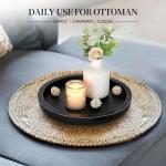 Hanobe Black Round Decorative Coffee Tray Wooden Trays for Coffee Table Centerpieces Dining Room Circle Wood Ottoman Serving Tray for Bathroom Kitchen Counter Candle Holder