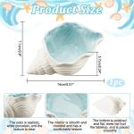 NBEADS Conch Shape Ceramic Jewelry Tray, Aqua Shell Trinket Dish Ceramic Ring Earring Holder Ocean-themed Decorative Trinket Plate for Rings Earrings Necklaces Bracelet Jewelry Watch Keys