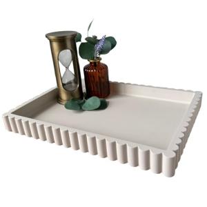 OAKOA Concrete Decorative Tray for Coffee Table Tray Decor - Ottoman Tray for Living Room - Bandejas Decorativas - Table Trays Decorative - Coffee Table Centerpiece