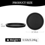 Hanobe Black Round Decorative Coffee Tray Wooden Trays for Coffee Table Centerpieces Dining Room Circle Wood Ottoman Serving Tray for Bathroom Kitchen Counter Candle Holder