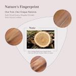 11.5 Inch Wood Round Decorative Tray for Home Decor, Coffee Table, Dining Table, Kitchen Island, Bathroom Counter