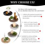 Hanobe Black Round Decorative Coffee Tray Wooden Trays for Coffee Table Centerpieces Dining Room Circle Wood Ottoman Serving Tray for Bathroom Kitchen Counter Candle Holder