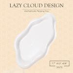 CCINPPY Ceramic Jewelry Tray Trinket Dish, Decorative Cloud Vanity Key Tray for Women, Ring Holder Dish, Cute Jewelry Plate Bowl Room Decor Aesthetic, White, Medium