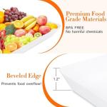 WOWBOX 4 pcs Serving Tray for Entertaining, Grilling BBQ Accessories, Serving Platters for Snacks, Fruit, Reusable Plastic Trays for Serving Food and Pantry Organization in Kitchen & for Parties