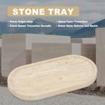 Koville Italian Natural Travertine Vanity Decorative Marble Tray, 12"x6" Light Beige Travertine Wabi Sabi Style Catchall Tray for Perfume, Candles, Jewelry