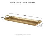 Signature Design by Ashley Posy Decorative Metal Serving Tray, Gold Finish