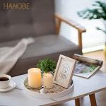 Hanobe Decorative Serving Tray Round: Farmhouse Coffee Table Decor Boho White Trays for Ottoman Wood Centerpiece Rustic Mandala Home Decor Living Room Kitchen Counter Display