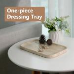 Marble Vanity Tray for Dresser Organizer, Travertine Bathroom Tray Countertop, Decorative Serving Trays, Kitchen Sink Storage, Jewelry & Perfume Holder(Travertino Romano)