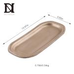 Wooden Decorative Tray, 13.9×5.9" Oval Distressed Boho Coffee Table Tray Decor, Kitchen Dining Table Trays Farmhouse Home Decor, Wood Beaded Rustic Trays for Living Room, Bathroom (Golden Brown)