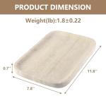 Marble Vanity Tray for Dresser Organizer, Travertine Bathroom Tray Countertop, Decorative Serving Trays, Kitchen Sink Storage, Jewelry & Perfume Holder(Travertino Romano)